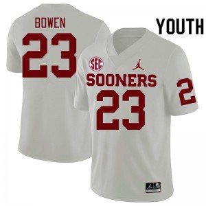 Youth Eli Bowen White OU 2024 SEC Conference College Football #23 Jersey 175782-892