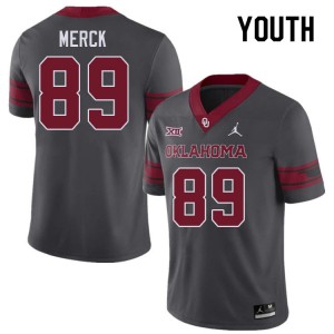 Youth Eli Merck Charcoal Sooners College Football #89 Jersey 340851-432