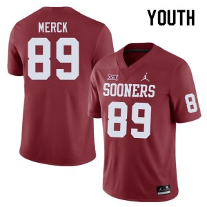 Youth Eli Merck Crimson Oklahoma Sooners College Football #89 Jersey 921157-343