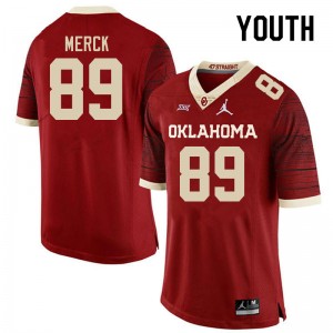 Youth Eli Merck Retro OU Sooners College Football #89 Jersey 899787-685