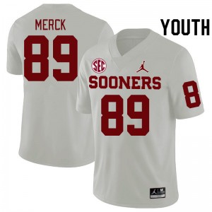 Youth Eli Merck White OU 2024 SEC Conference College Football #89 Jersey 684608-925