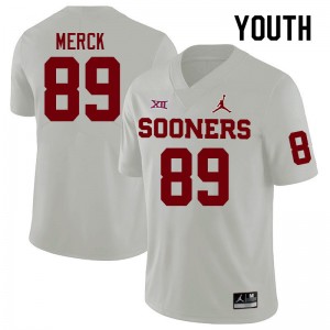 Youth Eli Merck White OU Sooners College Football #89 Jersey 264909-834