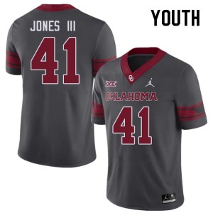 Youth Emmett Jones III Charcoal Oklahoma Sooners College Football #41 Jersey 683146-526