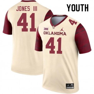 Youth Emmett Jones III Cream OU Sooners College Football #41 Jersey 330957-459