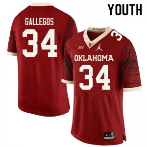 Youth Eric Gallegos Retro Sooners Jordan Brand College Football #34 Jersey 843306-237