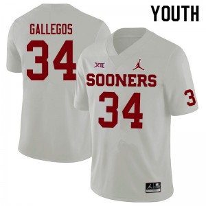 Youth Eric Gallegos White OU Jordan Brand College Football #34 Jersey 577726-932