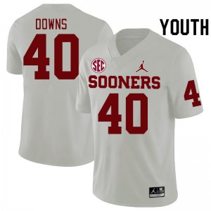 Youth Ethan Downs White OU 2024 SEC Conference College Football #40 Jersey 563664-105