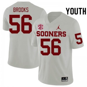 Youth Eugene Brooks White Oklahoma Sooners 2024 SEC Conference College Football #56 Jersey 294345-277
