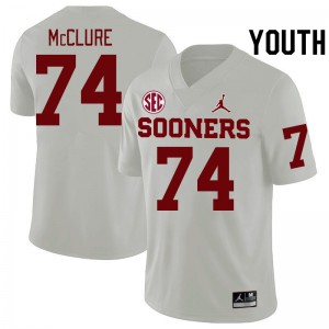 Youth Evan McClure White OU Sooners 2024 SEC Conference College Football #74 Jersey 315818-546