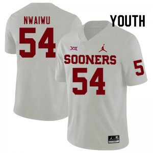 Youth Febechi Nwaiwu White Oklahoma Sooners College Football #54 Jersey 502878-451