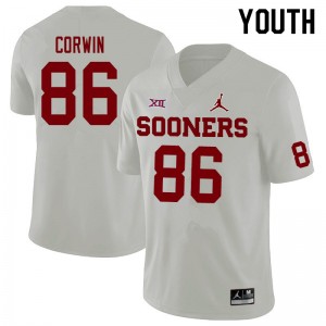 Youth Finn Corwin White Oklahoma Sooners Jordan Brand College Football #86 Jersey 537088-428