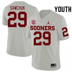 Youth Gabe Sawchuk White Oklahoma 2024 SEC Conference College Football #29 Jersey 301777-182