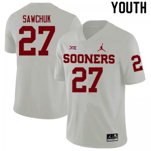 Youth Gavin Sawchuk White OU College Football #27 Jersey 586582-878