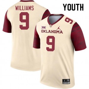 Youth Gentry Williams Cream OU College Football #9 Jersey 656359-520