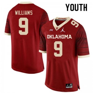 Youth Gentry Williams Retro Oklahoma Sooners College Football #9 Jersey 955890-557