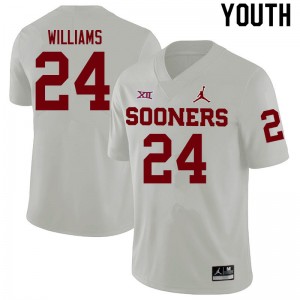 Youth Gentry Williams White OU College Football #24 Jersey 269625-827