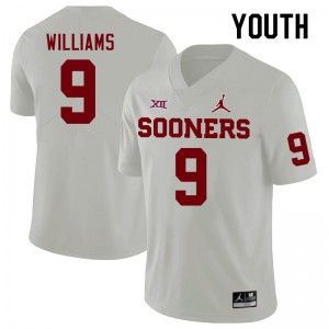 Youth Gentry Williams White Oklahoma College Football #9 Jersey 618616-501