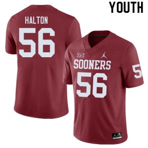 Youth Gracen Halton Crimson Sooners College Football #56 Jersey 184197-743