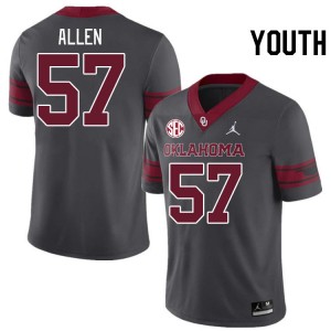 Youth Gunnar Allen Charcoal OU Sooners 2024 SEC Conference #57 Jersey 197860-838