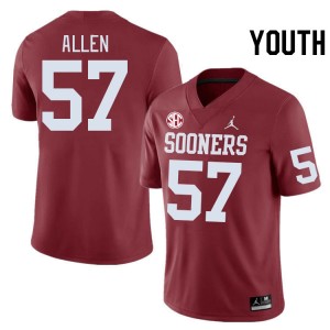 Youth Gunnar Allen Crimson OU Sooners 2024 SEC Conference #57 Jersey 362656-884