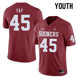 Youth Hampton Fay Crimson Oklahoma Sooners College Football #45 Jersey 121682-646