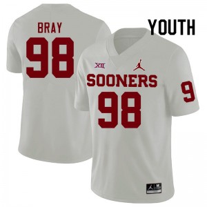 Youth Hayden Bray White Oklahoma College Football #98 Jersey 781861-205