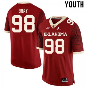Youth Hayden Bray Retro Oklahoma College Football #98 Jersey 115769-233