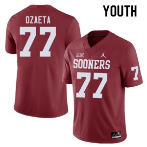 Youth Heath Ozaeta Crimson Oklahoma Sooners College Football #77 Jersey 105715-716