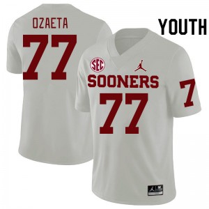 Youth Heath Ozaeta White OU 2024 SEC Conference College Football #77 Jersey 444801-950
