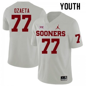 Youth Heath Ozaeta White Oklahoma College Football #77 Jersey 106804-735