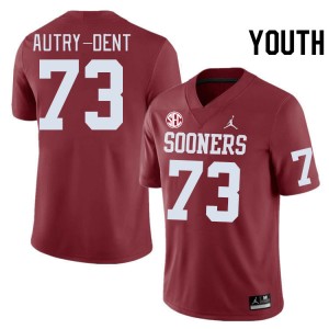 Youth Isaiah Autry-Dent Crimson OU Sooners 2024 SEC Conference #73 Jersey 791748-181