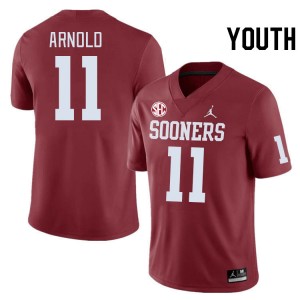 Youth Jackson Arnold Crimson Oklahoma 2024 SEC Conference #11 Jersey 764195-300