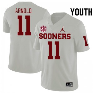 Youth Jackson Arnold White OU 2024 SEC Conference College Football #11 Jersey 981624-601
