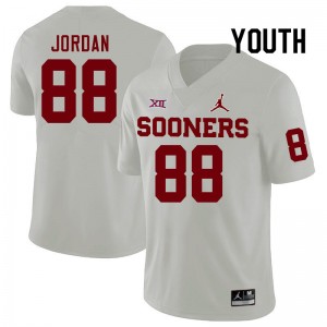 Youth Jacob Jordan White Oklahoma Sooners College Football #88 Jersey 458467-273