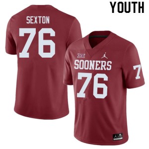 Youth Jacob Sexton Crimson Oklahoma Sooners College Football #76 Jersey 479825-456