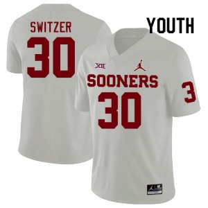 Youth Jacob Switzer White OU Sooners College Football #30 Jersey 451217-422