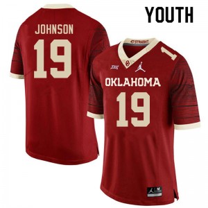 Youth Jacobe Johnson Retro OU Sooners College Football #19 Jersey 890158-947