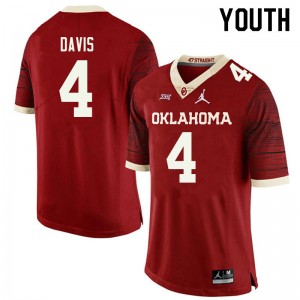 Youth Jaden Davis Retro Oklahoma Sooners Jordan Brand College Football #4 Jersey 274229-963