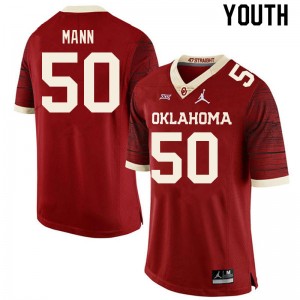 Youth Jake Mann Retro Oklahoma College Football #50 Jersey 858554-466