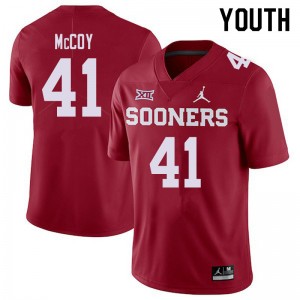 Youth Jake McCoy Crimson OU Sooners Jordan Brand College Football #41 Jersey 618684-294
