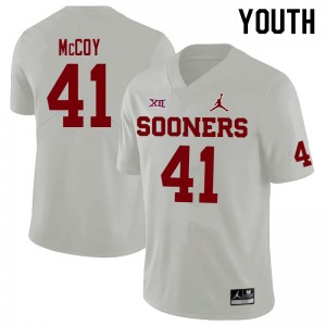 Youth Jake McCoy White OU Sooners Jordan Brand College Football #41 Jersey 121517-498