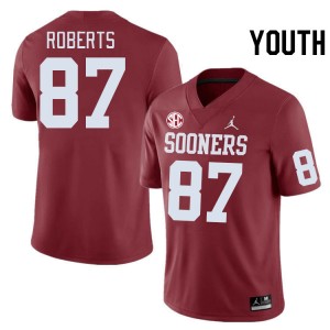 Youth Jake Roberts Crimson Oklahoma Sooners 2024 SEC Conference #87 Jersey 194942-292
