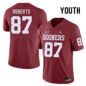Youth Jake Roberts Crimson Sooners College Football #87 Jersey 786120-956