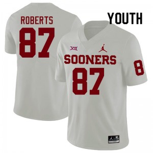 Youth Jake Roberts White OU Sooners College Football #87 Jersey 118679-479