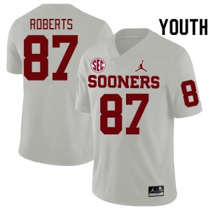 Youth Jake Roberts White Sooners 2024 SEC Conference College Football #87 Jersey 845306-220