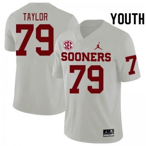 Youth Jake Taylor White OU Sooners 2024 SEC Conference College Football #79 Jersey 669389-941
