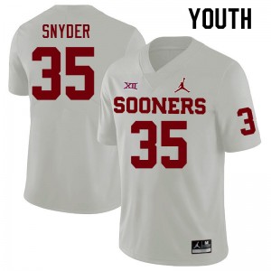 Youth Jakeb Snyder White OU College Football #35 Jersey 283584-922