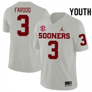 Youth Jalil Farooq White OU Sooners 2024 SEC Conference College Football #3 Jersey 766196-347