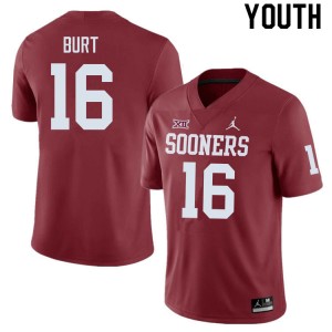 Youth Jamarrien Burt Crimson Sooners College Football #16 Jersey 400197-397