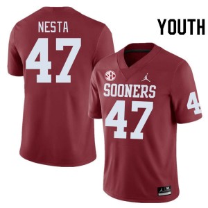 Youth James Nesta Crimson OU Sooners 2024 SEC Conference #47 Jersey 164752-221